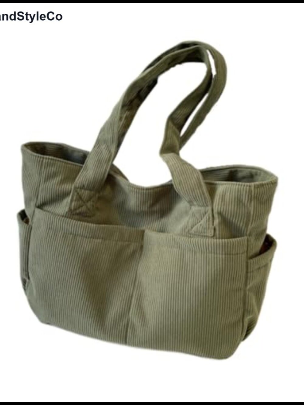 Corduroy Tote Bag Large Capacity Shoulder Work Travel Purse Women Shoulder Bag